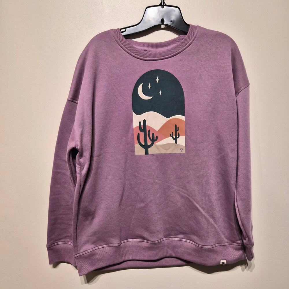Liv Outdoor Purple Cactus Nature Crewneck Fleecelined Sweater Large